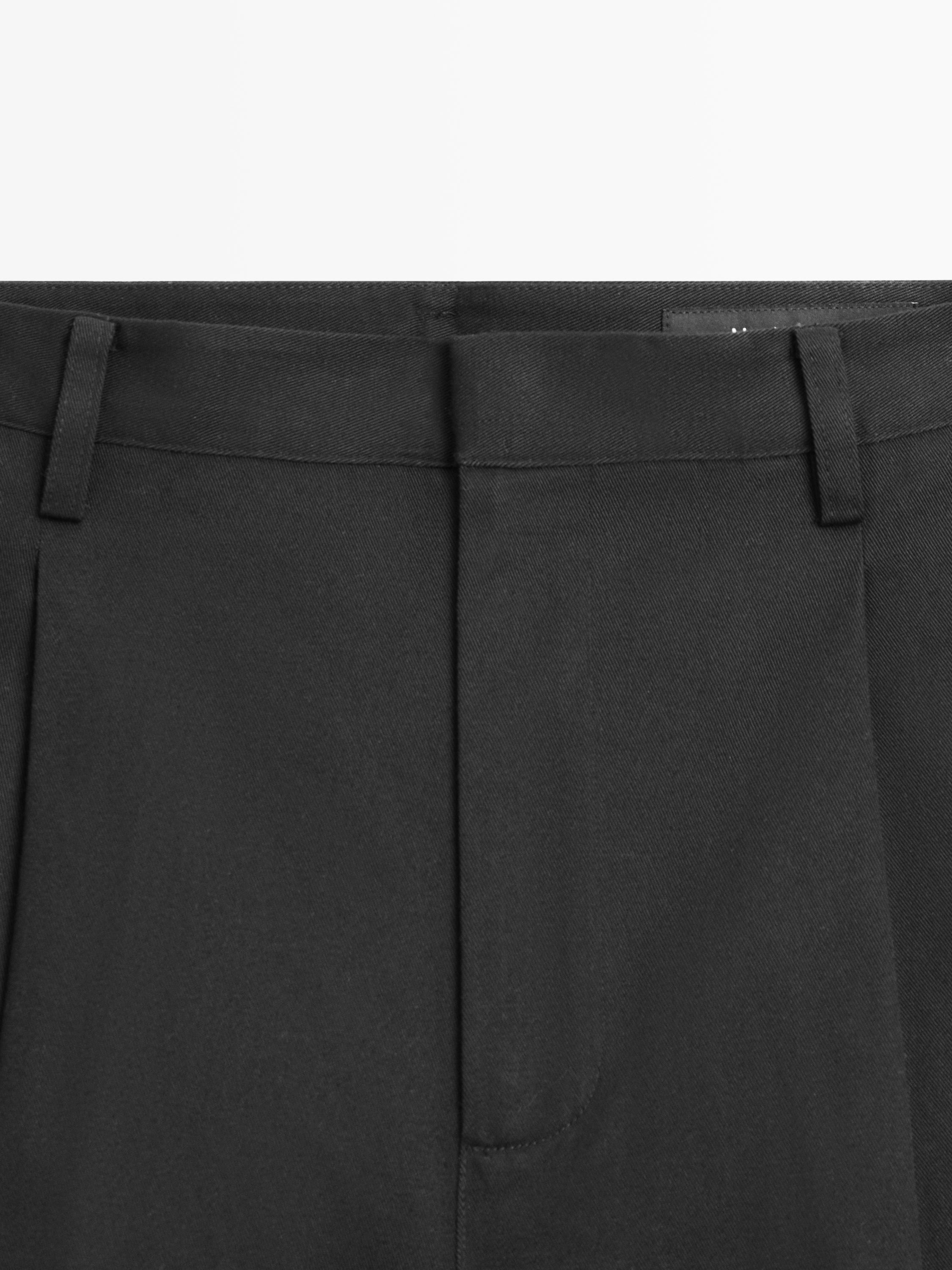 Darted cotton trousers